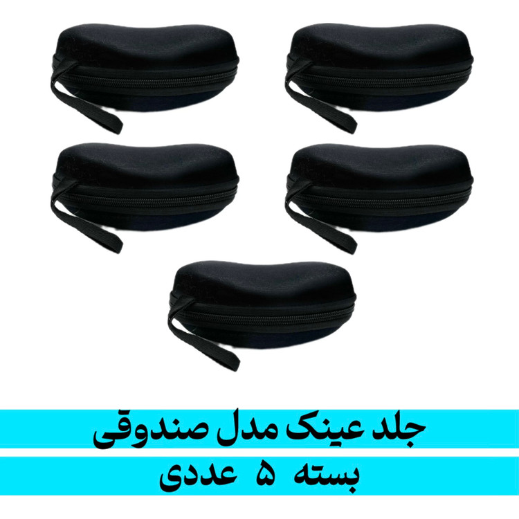 جلد زیپی عینک مدل صندوقی بسته ۵ عددی